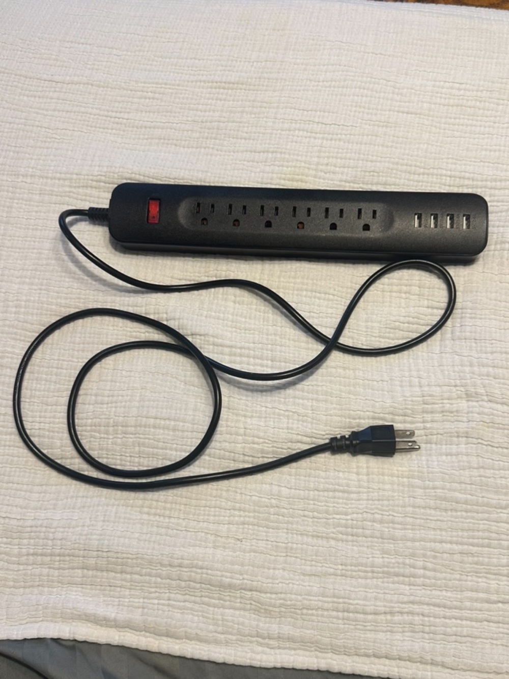 6-Outlet Surge Protector Power Strip with 4 USB Ports